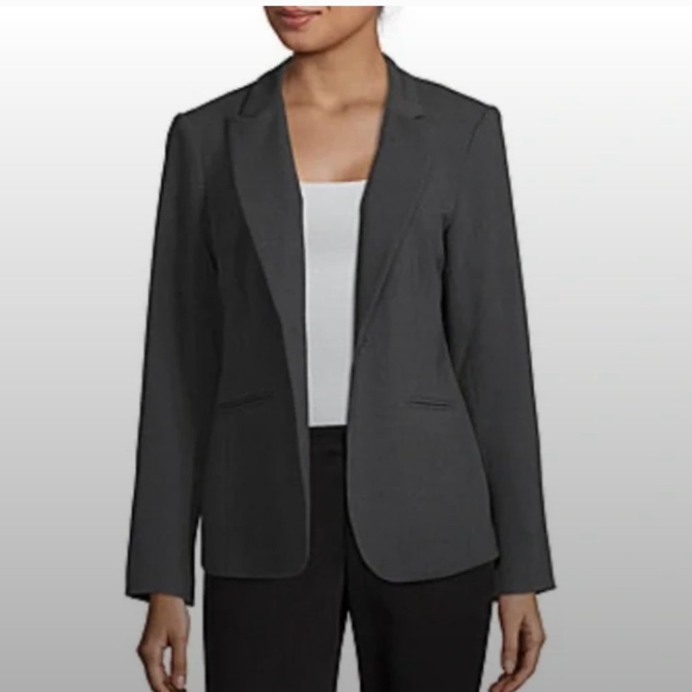 Liz Claiborne Career Charcoal Gray  Blazer 12